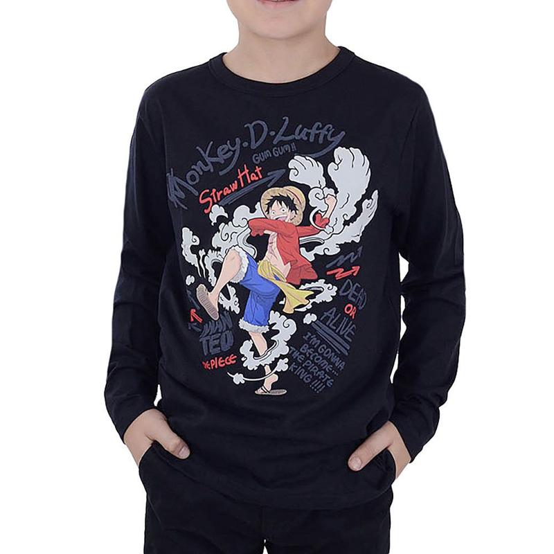 Camiseta Infanto Juvenil Brandili One Piece Preta - 5555